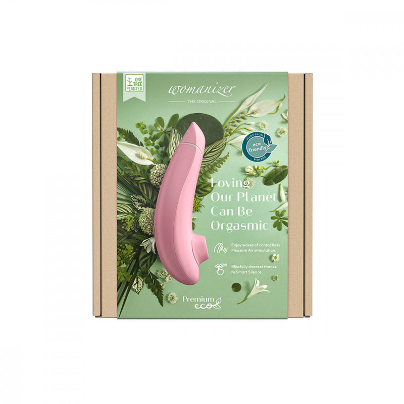 Front packaging of the Womanizer Premium Eco Friendly Vibrator | Kinkly Shop