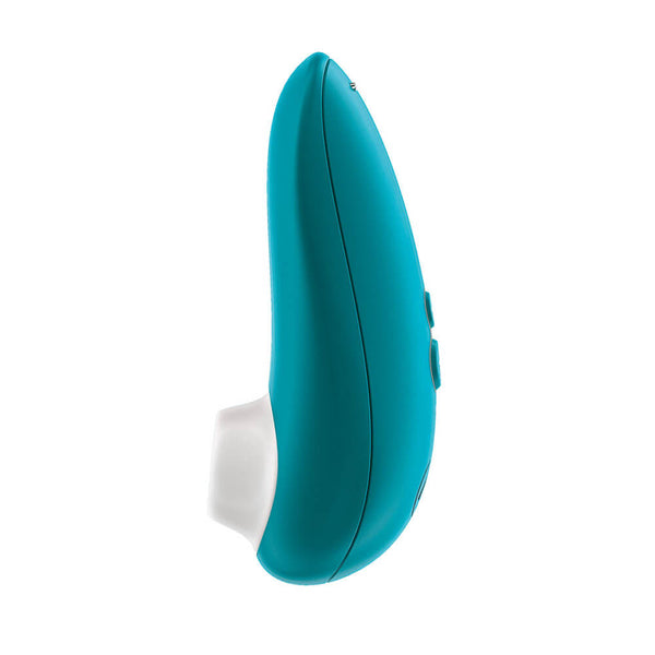 Womanizer Starlet 3 in Turquoise. Side profile view of the vibrator shows the smaller length of the Starlet 3 | Kinkly Shop