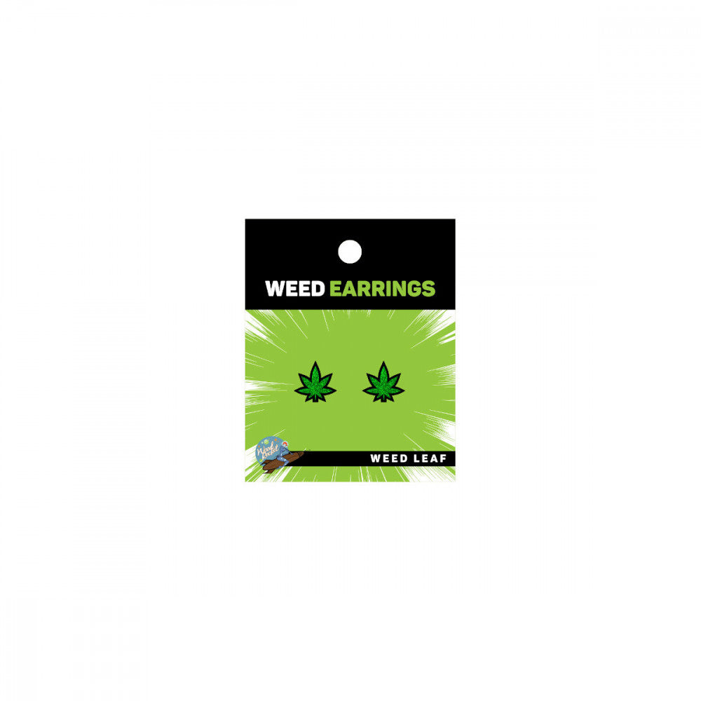 Packaging of the Marijuana Leaf Earrings from WoodRocket | Kinkly Shop