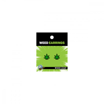 Packaging of the Marijuana Leaf Earrings from WoodRocket | Kinkly Shop