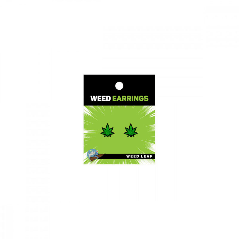 Packaging of the Marijuana Leaf Earrings from WoodRocket | Kinkly Shop