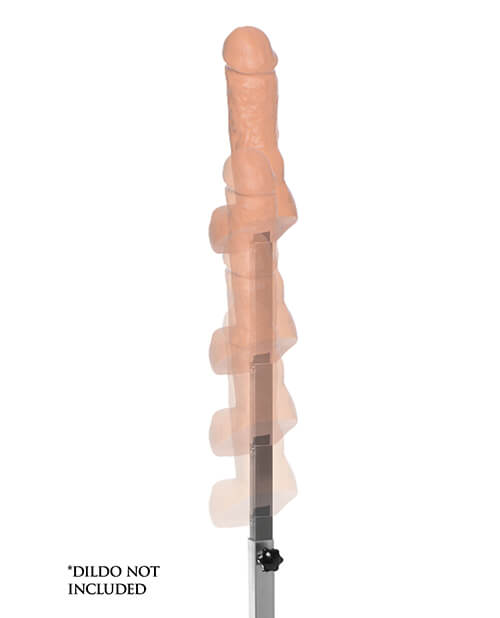 Image shows the telescoping design of the impaler bar. The dildo can rise taller or go shorter depending on the height of the person who is imprisoned on it. | Kinkly Shop